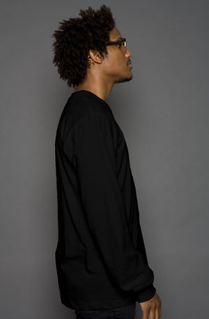Gray B II B logo  long sl print tee